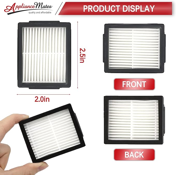 High Efficicency Filters Replacement for iRobot Roomba E, I and J Series i7 i7+/plus i3 i3+ E5 E6 E7 i4 i6 i6+ i8 i8+ Vacuum Cleaners Parts, 9 Pack 4639161 Filters + 1 Cleaning Brush