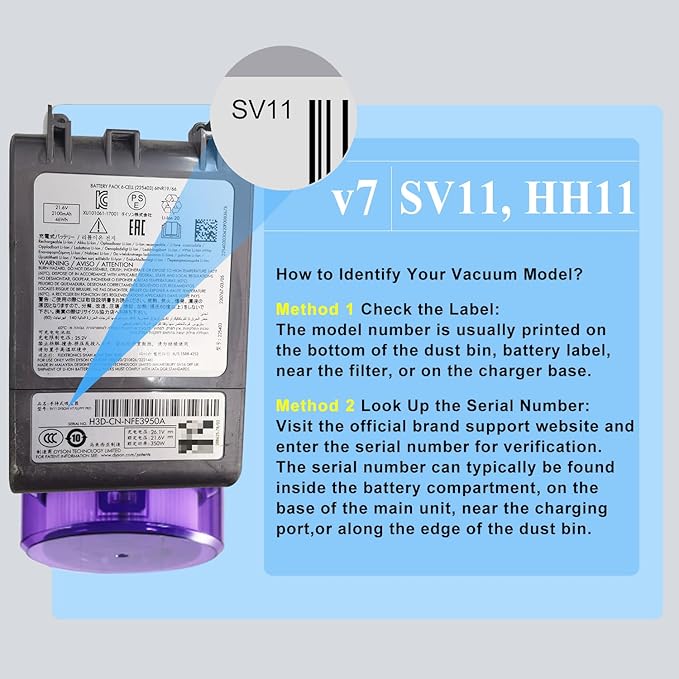 Professional Replacement for Dyson V7 Battery Replacement SV11, Compatible with Dyson V7 Motorhead Animal Absolute Trigger Fluffy HEPA Car+Boat Mattress Vacuum 225403 229687
