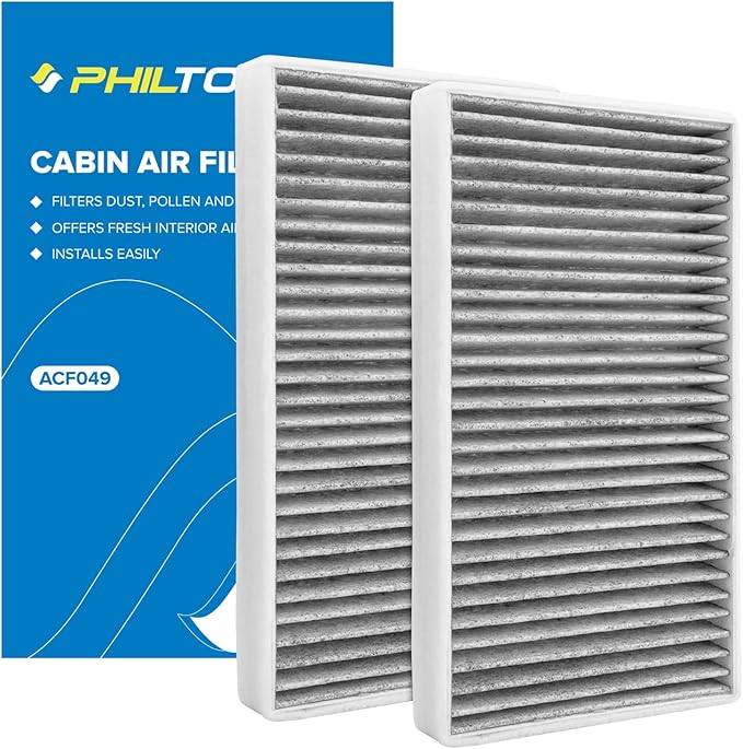 PHILTOP HEPA Cabin Air Filter w/Activated Carbon, Compatible with CF8791A Chevrolet Silverado 1500 1999-2002, Suburban, Avalanche, 2500 HD 3500, Tahoe, Fit for GMC Sierra and Cadillac Escalade, 1 Set