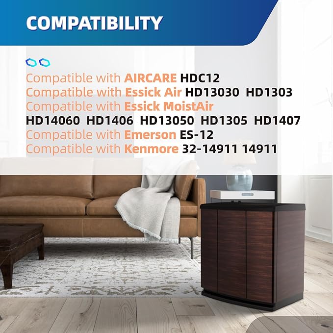 HDC12 Humidifier Wick Filters | HDC-12 Replacement HD13030 HD1303 HD14060 HD1406 HD13050 HD1305 HD1407,Humidifier Filters 14911 32-14911 ES12-4 Pack