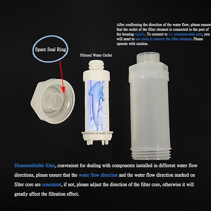 Shower Head Filter for Hard Water Bathroom Accessories Water Filter Vitamin C Replacement Cartridge Remove Chlorine Fluoride Heavy Metals Improves Skin Condition Protects Hair Jasmine Scent