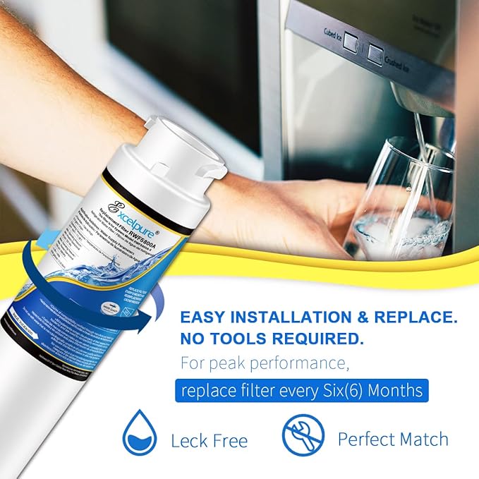 EXCELPURE RWF5800A Refrigerator Water Filter Compatible with Frigidaire EPTWFU01, EWF02, Pure Source Ultra II, 012505454226, 4562222, 2PACK