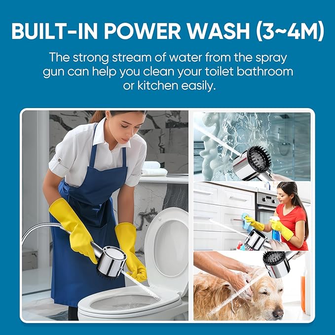 Cobbe Ion Drops Filtered Shower Head with Handheld, 5 Spray Mode Showerhead with Filters, Built-in Power Wash for Hard Water - Remove Chlorine - Reduces Dry Itchy Skin, Chrome
