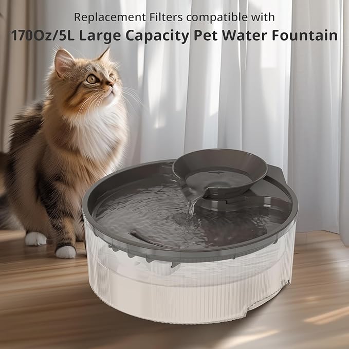 Dog Water Fountain Filter for 170oz/5L Pet Water Dispenser,9 Pack pet Fountain Filter Replacement, Supersuki Multiple Filtration Dog Water Filter Replacement(9 Filters & 9 Sponges)