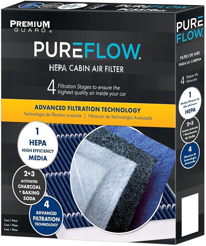 PureFlow HEPA Cabin Air Filter PC99476HX | Fits 2016-2021 Tesla S, Recirculation