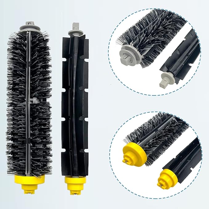 Rjnlsc 9 Pack Replacement Parts Accessories for irobot Roomba 600 500 Series 694 675 676 692 695 677 671 655 645 690 680 660 650 620 614 595 585 564 robot, 4 Filter 4 Side Brush 1Bristle&1Beater Brush