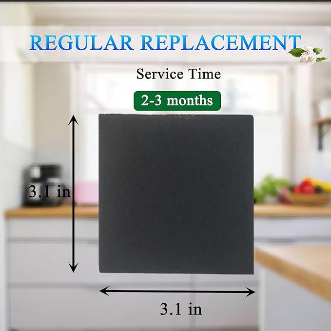 PurifyLogix Odor Absorbing Filter Refills for SIMPLI-Magic Trash Can, Activated Charcoal Deodorizer Compatible with SIMPLI-Magic Garbage Bins with Built in Odor Filter Compartment, Square (Pack of 6)