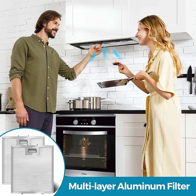 Range Hood Filter Replacement 10.25x9x0.35Inch (260x230x8.9mm) 5-Layer S97018029 Mesh Hood Vent, Range Hood Grease Filter, fits Broan B5 Series 2pack by oneket (stainless steel)