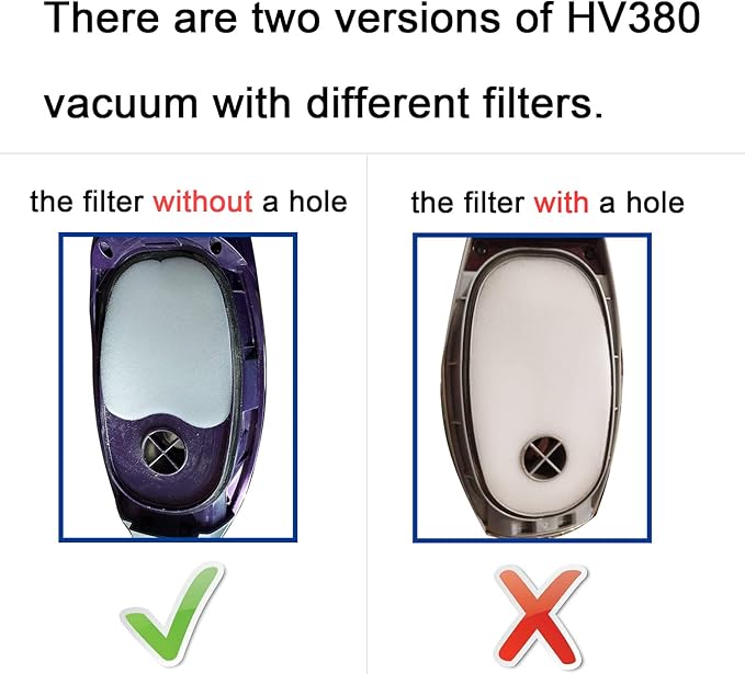 Vacuum Filters Replacement Set for Shark Rocket DuoClean HV380 HV380W HV381 HV382 HV384Q UV380 ZS360 ZS361C ZS362, 4 Foam & Felt Filters 4 Post-Filters, Compare to Part XPMFK320&XPSTFH380