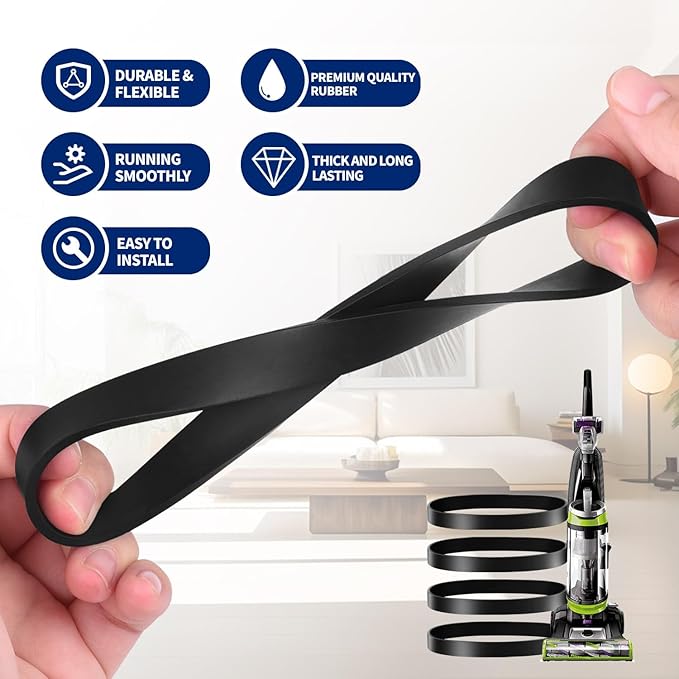 Vacuum Belt 4 Pack for Bissell Style 7/9/10 p/n 3031120#2031093#32074#3031123 PowerForce Helix Powerlifter CleanView Swivel Rewind Pet Vacuum Cleaner