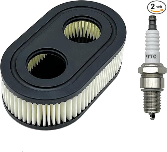 593260 Air Filter with Spark Plug Kit for Troy-Bilt Toro Recycler 22 inch Lawn Mower Tune Up Kit – Fit TB110 TB115 TB200 TB230 TB330 TB370 and BS 550E 500EX 625 575EX Engine Replace 798452