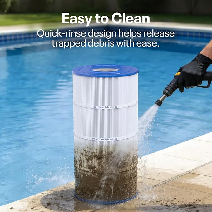 POOLPURE PLF90A Pool Filter Replaces Hayward C900, CX900RE, Pleatco PA90, Ultral-B6, Unicel C-8409, Filbur FC-1292, Sta-Rite PXC95, 90 sq.ft, L x OD: 17 3/8" x 8 15/16" (2 Pack)