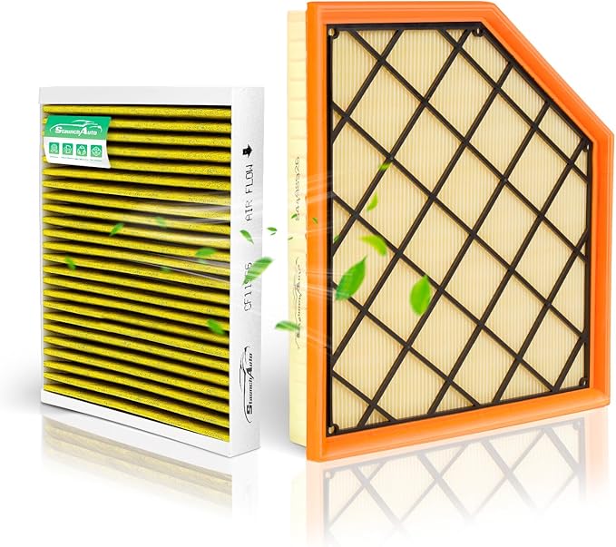 Engine & Cabin Air Filter Set for 2020-2026 Cadillac CT4 (2.0L/2.7L), 2020-2026 Cadillac CT5 (2.0L) - Activated Carbon - Automotive Replacement Accessories #CF11966 84498926