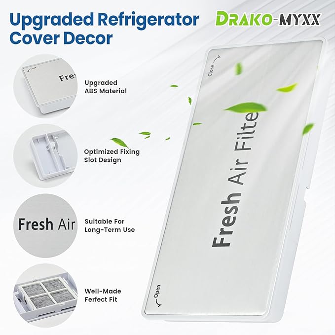 ADQ75493301 New Upgraded Refrigerator Air Filter Cover Replacement, Come with The LT120F Refrigerator Air Filter(3 Packs), Fresh Air Filter Cover, Compatible with LG Refrigerator Models