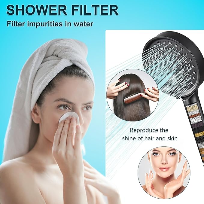 16-stage filter Replacement Filter Compatible With Cobbe Handheld Shower Head - Water Softener Filter Hard Water 3 Pack