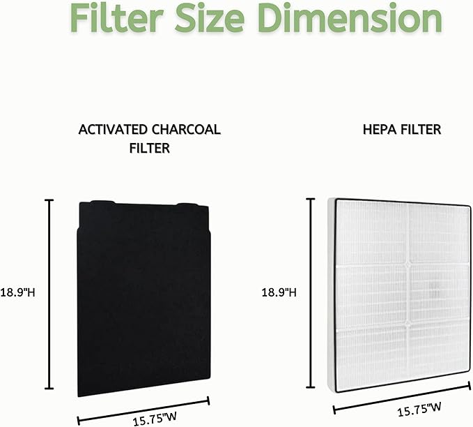 Nispira Filter Replacement for Sears Kenmore Air Purifier 83375, 83376, 83200, 83202 (Progressive 335), 83230, 83354, 83355 & 295 Series, True HEPA with Activated Carbon Pre Filter 2 Sets