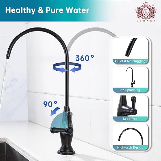 Sink Drinking Water Faucet, Sink Water Filter System, Suitable for Most Reverse Osmosis or Water Filtration Systems,Stainless Steel Reverse Osmosis Faucet for Kitchen Bar, Oil Rubbed Bronze