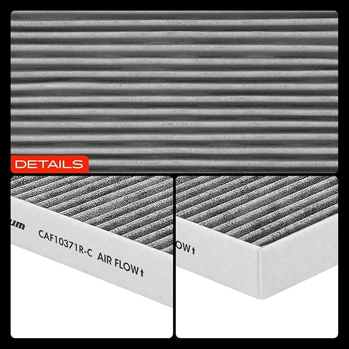 A-Premium Cabin Air Filter with Activated Carbon Compatible with Cadillac CTS 2003-2015, SRX 2004-2009, STS 2005-2011, Replace# 25740404, 19130403