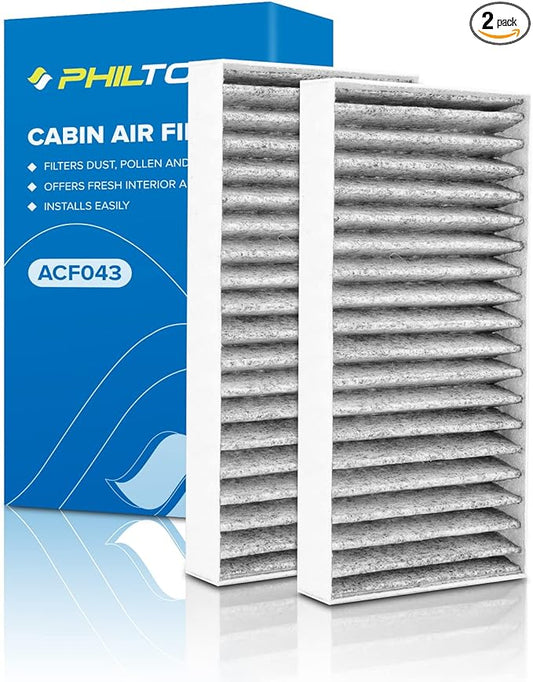 PHILTOP HEPA Cabin Air Filter w/Activated Carbon, Compatible with CF11777 Jeep Wrangler 2011-2017, Wrangler JK 2018, Carbon Filter Up Dust Pollen Odor