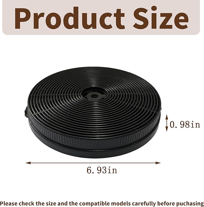 4 Set CFK1-TM Carbon Charcoal Filter Compatible with Cosmo Range Hoods UMC30, UC30, UMC36, UC36, Also Fit Tieasy USGDCF-G, JOEAONZ YYCF02 & FIREGAS CC170 Models