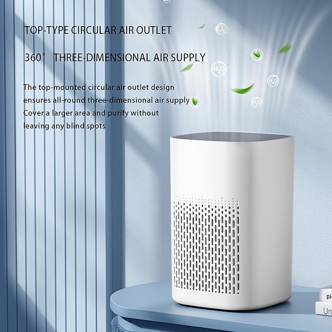 Quiet Compact Air Purifier for Desktop Use – Effective Odor Remover for Bedroom, Kitchen, and Office – HEPA Filter Traps Pet Hair, Smoke, and Airborne Irritants, Keeps Small Spaces Fresh