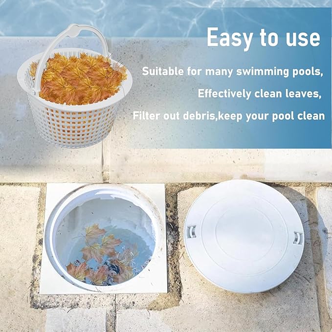 SPX1091C Replacement Above Ground Skimmer Basket for Hayward Pool Filter Basket with Handle SP1091 WB736660 2-Pack (1-Pack)