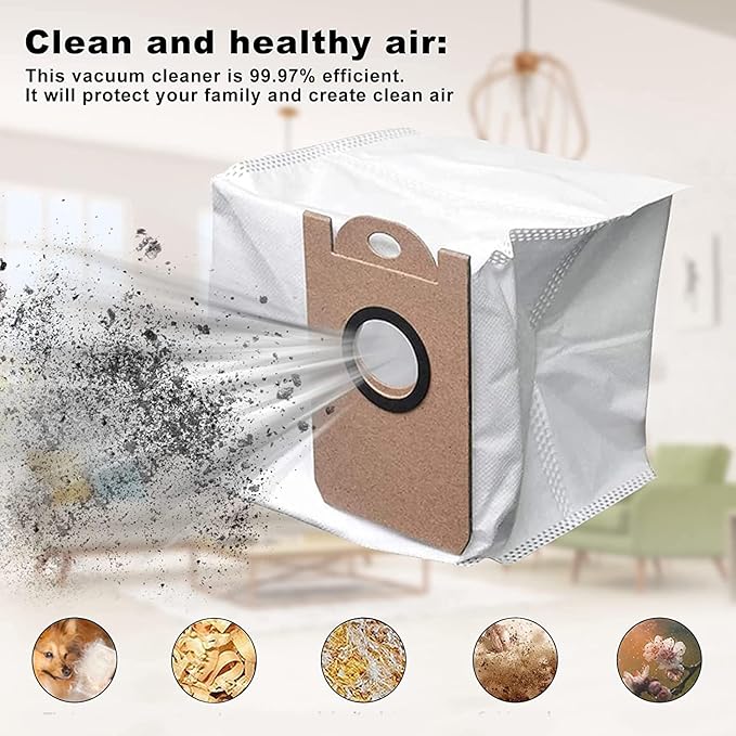 6 Pack Dust Bags for iHome AutoVac Nova Self Empty Robot Vacuum Replacement Accessory Parts