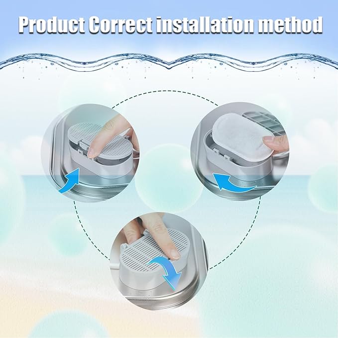 Cat Water Fountain Filter, 4 Pack Cat Fountain Filter Replacement for 108oz/3.2L & 74oz/2.2L Stainless Steel cat Water Dispenser, Pet Fountain Filters Replacement