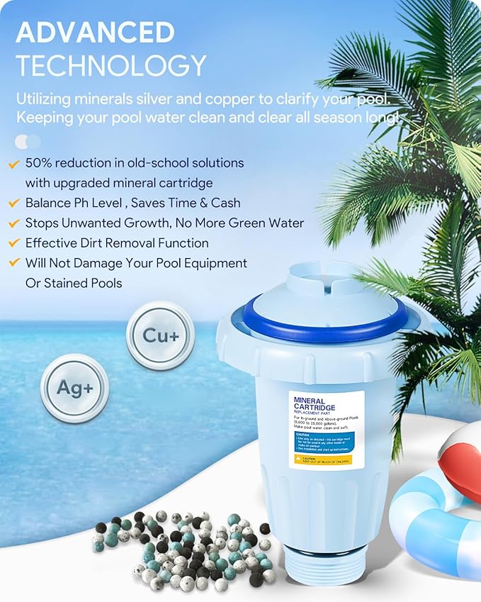 2 Pack W28175 Replacement for Nature2 Express Mineral Cartridge for Pool System, for In-Ground & Above-Ground Pools up to 30,000 Gallons, W20171, W20080, W26775