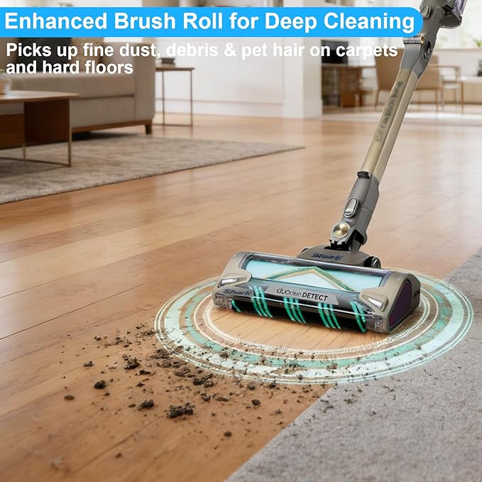 Filter set and Soft Roller for Shark PowerDetect Cordless Stick Vacuum with Duoclean Technology IP3251 IP3253 IP1255 IP1251, 1 Post-Motor HEPA Filter, 3 Foam & Felt kit, 1 Soft Roller Brush