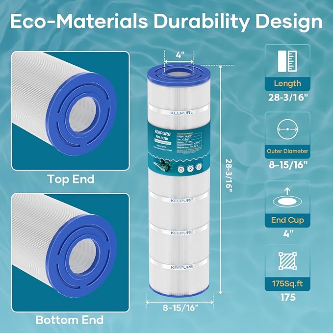CX1750RE Pool Filter Cartridge Compatible with C1750, PA175, C-8417, FC-1294, C1900RE, PXC175, 817-0175P Filter Cartridge, 175 Sq. Ft,1Pack