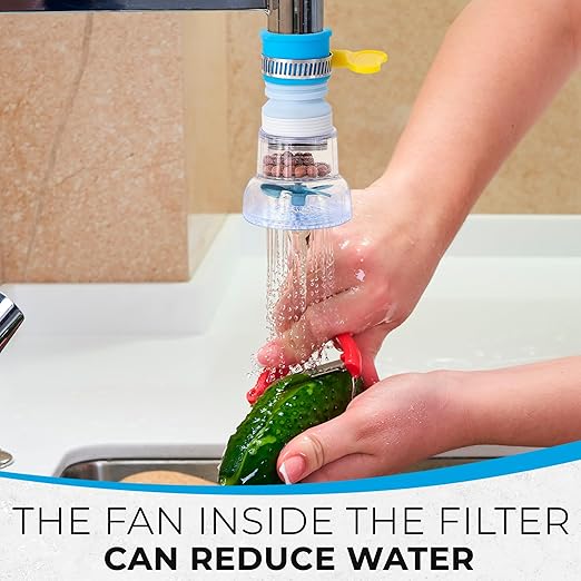 3 Pcs Faucet Filter Set - Water Faucet Extenders 360 Rotating, Adjustable Water Purifier for Sink (0.83 x 2.6 x 1.85), Easy to Install and Store, Reduce Water Waste, Good for Kitchen and Bathroom