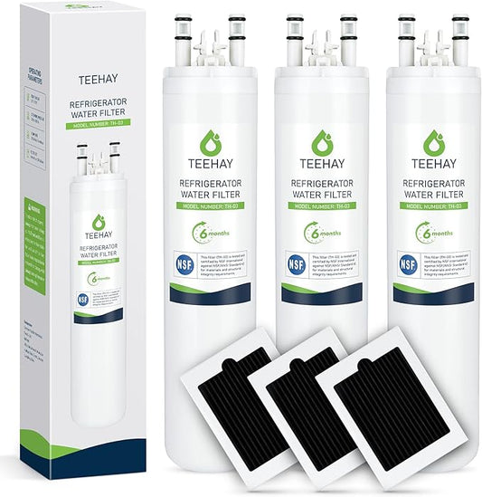 TEEHAY ULTRAWF PureSource Ultra Water Filter & PAULTRA PureAir Ultra Air Filter Combo, Compatible with Frigidaire FRIGCOMBO, FGHC2331PF, FGHC2342LF, FGHS2365KF, LGHB2867PF, LGHS2665KF, 3 Combo