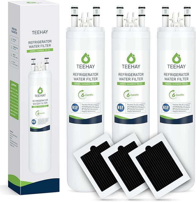 TEEHAY ULTRAWF PureSource Ultra Water Filter & PAULTRA PureAir Ultra Air Filter Combo, Compatible with Frigidaire FRIGCOMBO, FGHC2331PF, FGHC2342LF, FGHS2365KF, LGHB2867PF, LGHS2665KF, 3 Combo