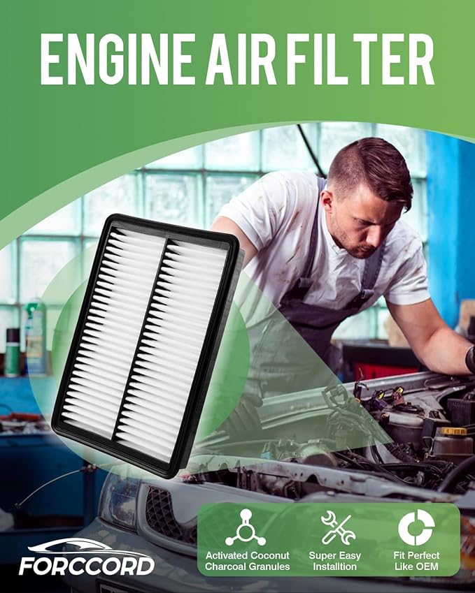 Cabin & Engine Air Filter Fit for Acura MDX 3.5L (2022-2026), Honda Pilot 3.5L (2023-2026), Passport 3.5L (2026) Activated Carbon Cabin Filter Replace#CF11182 17220-61A-A00 Car Accessories