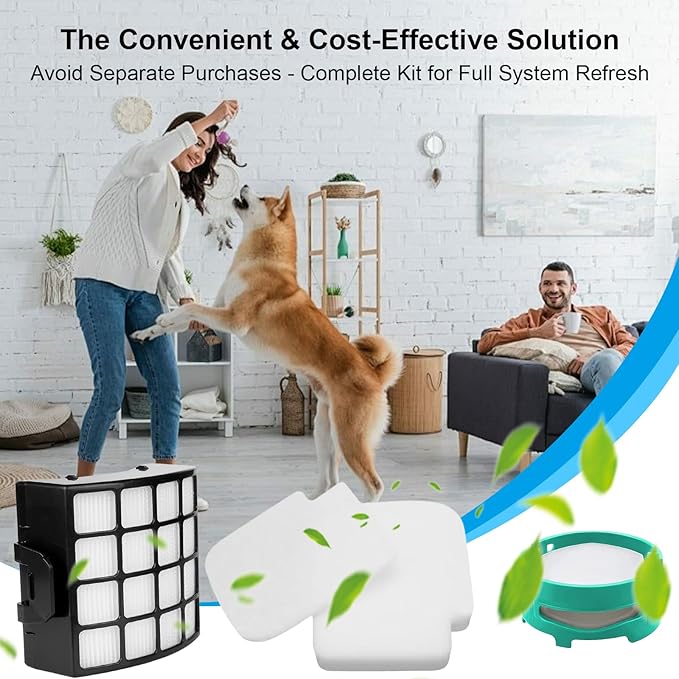 AZ3002 Filter Replacement for Shark Stratos AZ3002 AZ3000 AZ3000W Upright Vacuum: 2 HEPA Filters, 4 Foam & Felt Kit, 4 Odor Neutralizer Cartridges, Help Remove Dust, Hair & Fine Particles