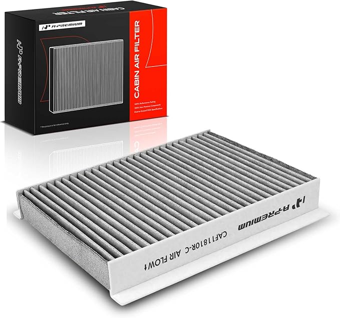 A-Premium Cabin Air Filter with Activated Carbon Compatible with Jeep, Dodge & Fiat Models - Compass 2017-2022, Renegade 2015-2023, Hornet 2023, 500L 2014-2020, 500X 2016-2023 - Behind Glove Box