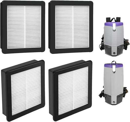 4 PACK 107315 Vacuum Filter for Proteam Super Coach Pro 6, Pro 10, FS 6 & GoFree Flex Pro Backpack Vacuums, Washable & Reusable Filter Vacuum Parts for Proteam