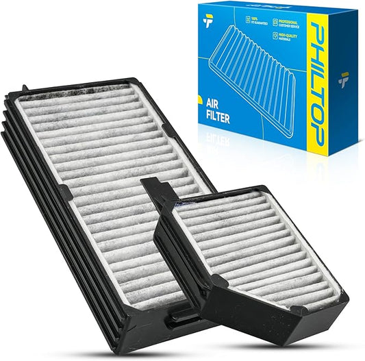 PHILTOP HEPA Cabin Air Filter w/Activated Carbon, Compatible with CF10383 Subaru Outback 2000-2004, Legacy 2000-2004, Baja 2003-2006, Filter Up Dust Pollen Odor, 1 Set