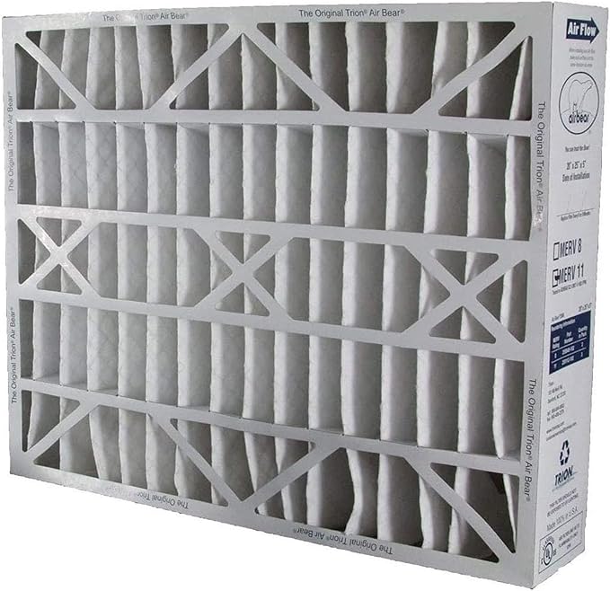 Trion 3 Pack Pleated Air Filter, Air Bear MERV 11 for HVAC/Furnace, 20x25x5 in.