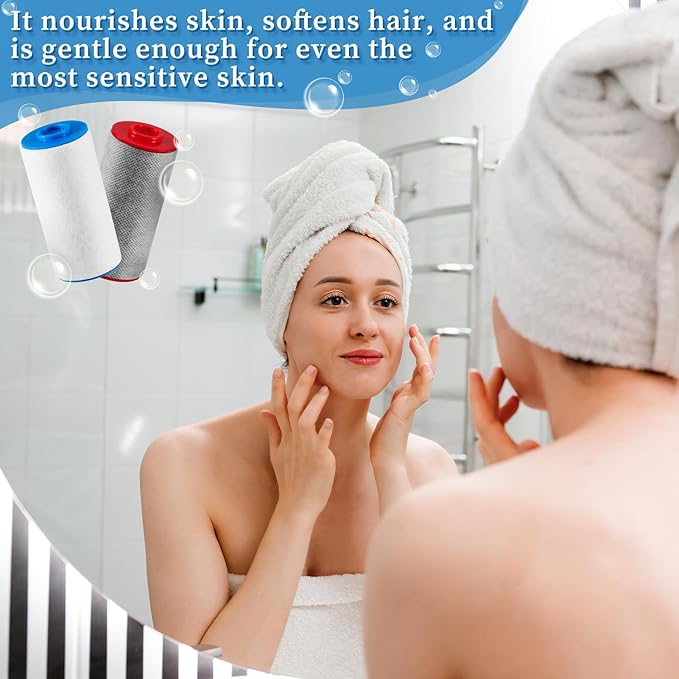 Replacement Cartridges Set Compatible with Weddell Duo Shower Filter,Shower Filter Cartridges to Reduces Impurities,Keep Healthy Shower Water for Skin & Hair(2R+2B)