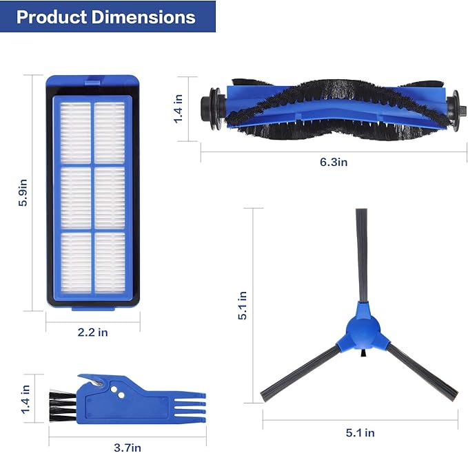 Replacement Parts for Eufy RoboVac 11S, 15C, 30C, 35C, 15T, 39 Max Series G10, G20, G30 Edge, Verge, Hybrid Vacuum Cleaner