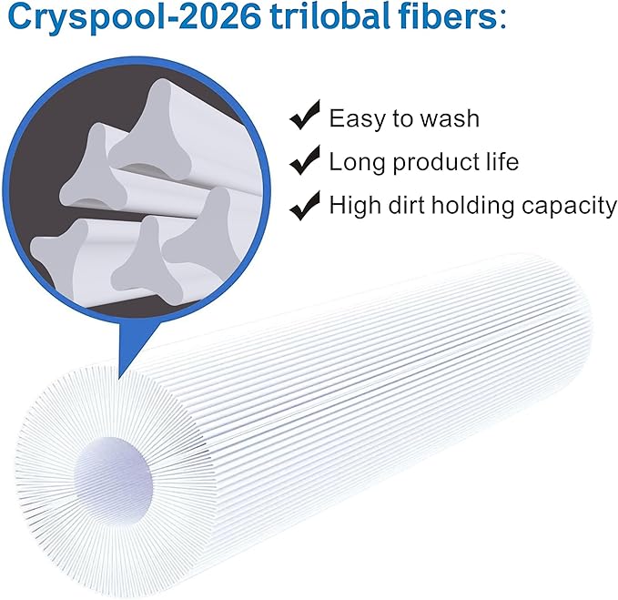 Cryspool® 08055 Filter Compatible with Hayward C1200, CX1200RE, PA120, C-8412, Ultra-B2, FC-1293, Clearwater II 125, 817-0125N, 120 Sq. Ft Pool Filter Cartridge, 1 Pack