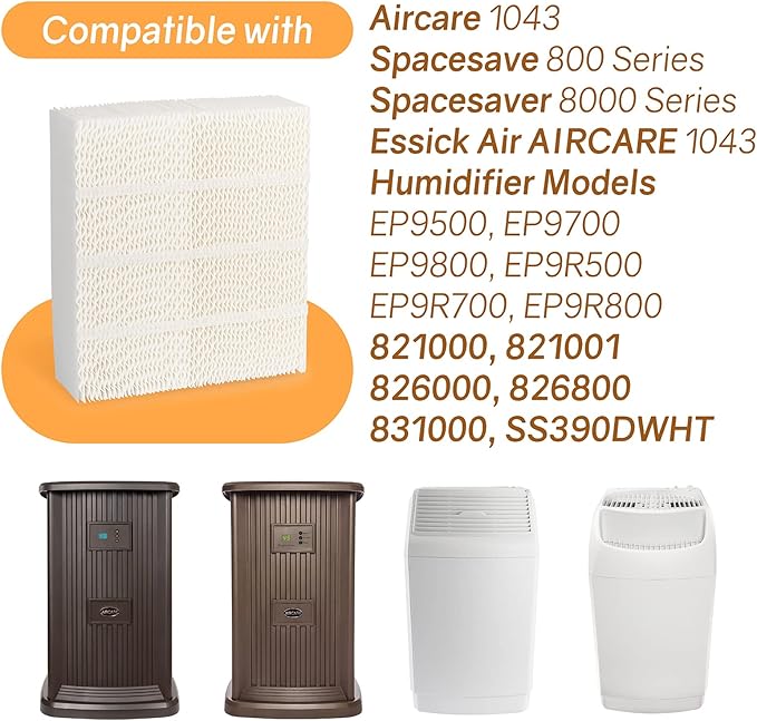 1043 Humidifier Wick Filter Replacement for Essick Air EP9 EP9R EP9500 EP9700 800821000 826000 826600 826800 826900 831000 Series Humidifiers-1 Pack