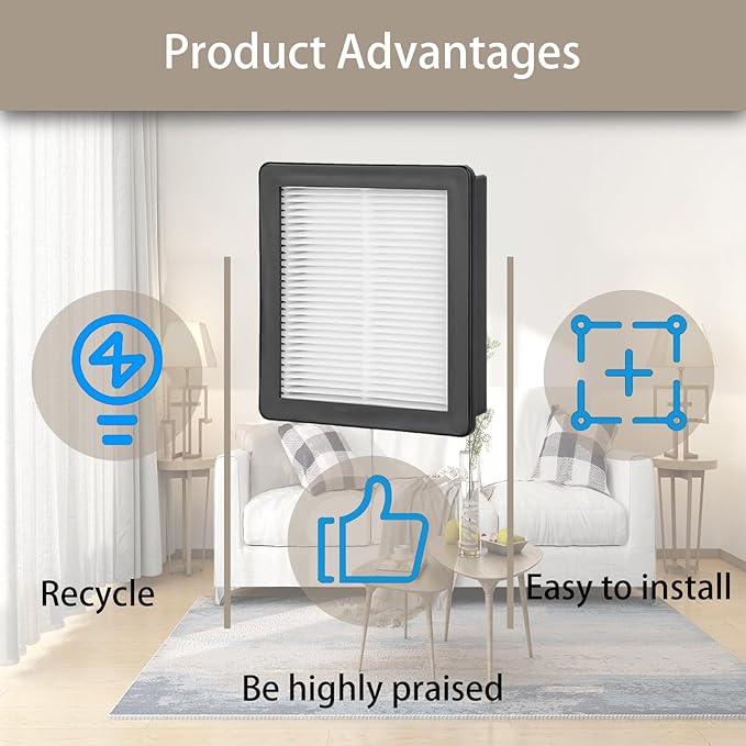107315 Vacuum HEPA Filter Replacement Proteam Super Coach Pro 6, GoFree Flex Pro, Super Coach Pro 10,and ProVac FS 6 Vacuum Compatible with ProTeam Twin Pack Filter (2Pcs).