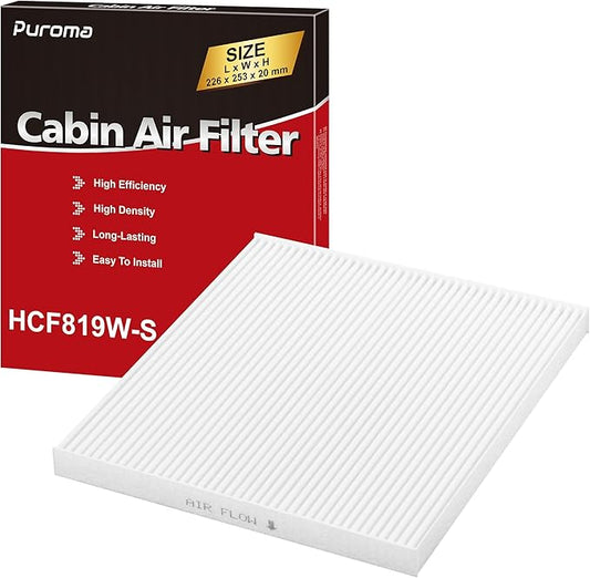 Puroma Cabin Air Filter, Replacement for CF11819, Hyundai Azera, Santa Fe, Sonata, Chevrolet Captiva Sport, Equinox, GMC Terrain, Kia Cadenza, Optima, Sedona, Saturn Vue