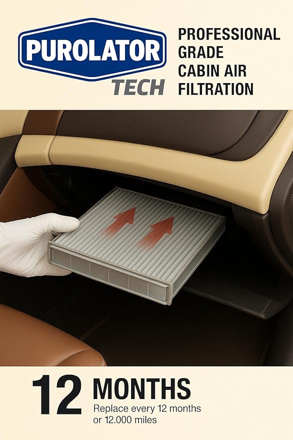 Purolator TC35479 PurolatorTECH Cabin Air Filter Compatible With Toyota Camry, Sienna, 4Runner, Prius, FJ Cruiser, Avalon, Solara, Subaru Outback, Legacy, Lexus RX350 and ES330 (Pack of 3)