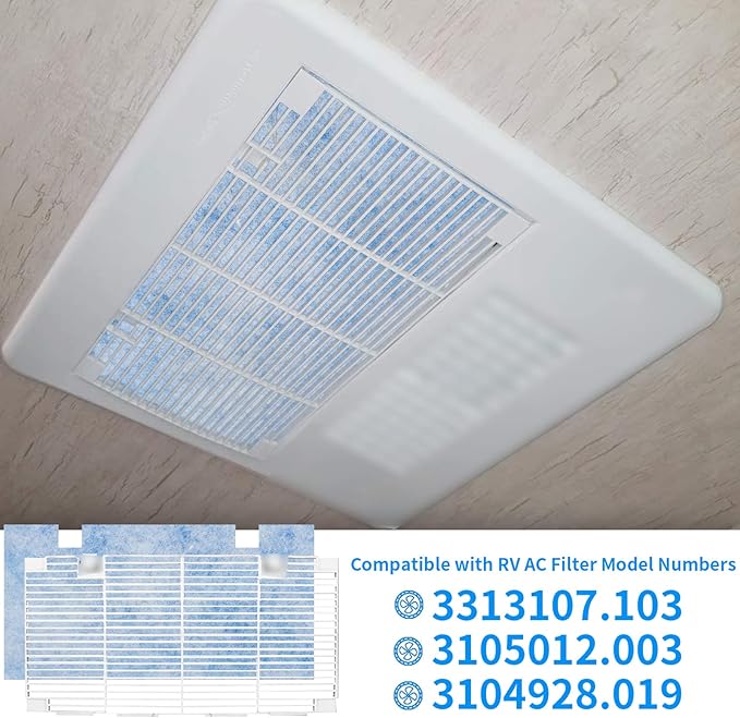 Tikfoam RV AC Filter, 14 X 7.5 RV Air Conditioner Filters, RV Air Filters 3313107.103 ，3105012.003, 4 Filters AC Filters