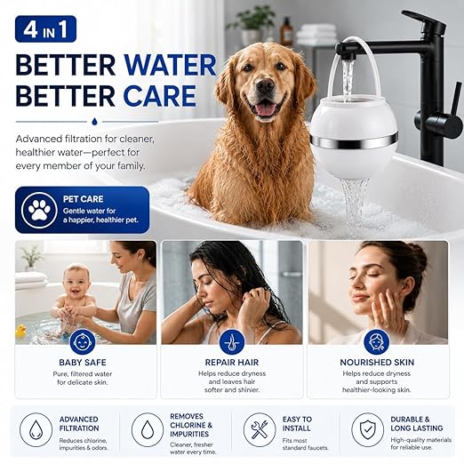 Crystal Quest Bath Ball Filter for Tub Faucet, Bathtub Water Filter, BPA-Free Bathtub Filter, Removes Chlorine, Lead & Impurities, Improves Skin, Hair & Nails, with Extra Cartridge - White