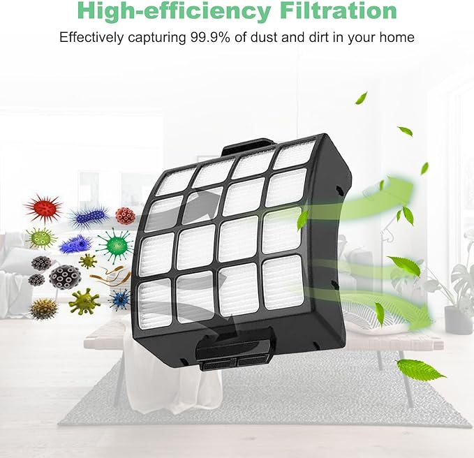 Alrens AZ3002 Replacement Filters and Odor Kit for Shark AZ3002 AZ3000 AZ3000W Stratos Duo Clean PowerFins Upright Vacuum, 2 Filter + 4 Foam & Felt Kit + 4 Odor Neutralizer Cartridges